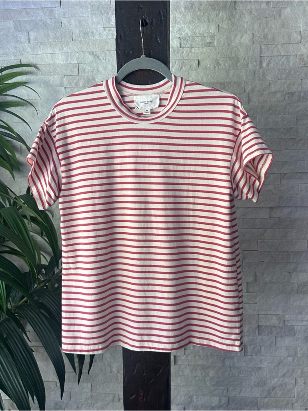 Tuckernuck Pomander Place Orange & White Striped Crewneck Oversized Blouse XS